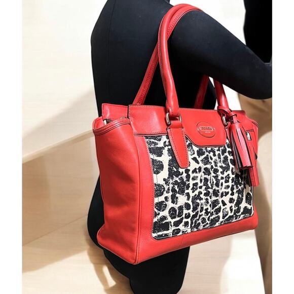 Coach 19989 Legacy Ocelot Candace Leather Satchel & Matching Wristlet - Picture 9 of 16